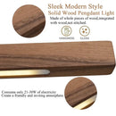Modern black walnut led pendant light for dining room