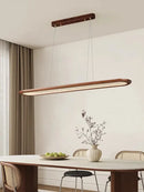 Modern black walnut wooden dining room led pendant lamp
