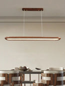 Modern black walnut wooden dining room led pendant lamp