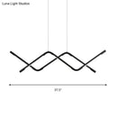 Modern black waved led pendant light dining room 110v-120v