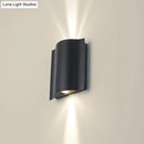 DecorBites™ Modern Black LED Patio Sconce Lamp - 2/4/6-Light Flush Mount Wall Light with Wavy Metal Shade, Warm/White Light