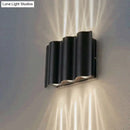 DecorBites™ Modern Black LED Patio Sconce Lamp - 2/4/6-Light Flush Mount Wall Light with Wavy Metal Shade, Warm/White Light