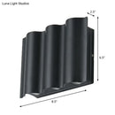 DecorBites™ Modern Black LED Patio Sconce Lamp - 2/4/6-Light Flush Mount Wall Light with Wavy Metal Shade, Warm/White Light