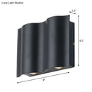 DecorBites™ Modern Black LED Patio Sconce Lamp - 2/4/6-Light Flush Mount Wall Light with Wavy Metal Shade, Warm/White Light