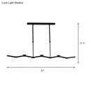 DecorBites™ Modern Black Wavy Pendant Light - 7-Light White Glass Ceiling Island Lamp with Extendable Rods