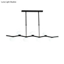 Modern black wavy pendant light – dining room glass globe chandelier
