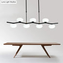 Modern black wavy pendant light – dining room glass globe chandelier