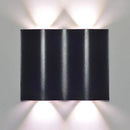 Modern black wavy wall washer lamp porch warm white lighting