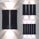Modern black wavy wall washer lamp porch warm white lighting