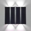 Modern black wavy wall washer lamp porch warm white lighting