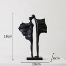 Modern black & white abstract lovers resin sculpture living room decor