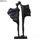 Modern black & white abstract lovers resin sculpture living room decor