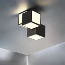 Modern black & white acrylic led ceiling light bedroom cube design