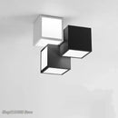 Modern black & white acrylic led ceiling light bedroom cube design