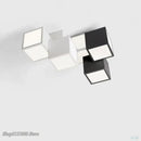 Modern black & white acrylic led ceiling light bedroom cube design