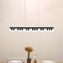 Modern black & white acrylic piano key chandelier – kids bedroom light