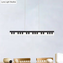 Modern black & white acrylic piano key chandelier – kids bedroom light