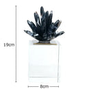 Modern black & white agate flower crystal art – living room decor