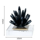 Modern black & white agate flower crystal art – living room decor