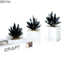 Modern black & white agate flower crystal art – living room decor