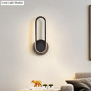 Modern black & white aluminum frame wall lamp bedroom sconce