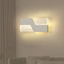 Modern black & white angular led wall mount light bedroom sconce