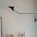 Modern black & white articulated wall sconce living room light fixture