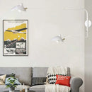 Modern black & white articulated wall sconce living room light fixture