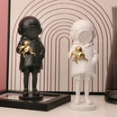 Modern black & white astronaut diver sculpture ornament office decor