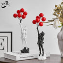 DecorBites™ Balloon Girl Graffiti Statue, Collectible Sculpture, Desk Decor, Home Office Gift