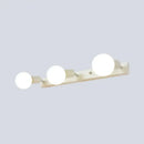DecorBites™ 3/4-Head Bedroom Vanity Wall Sconce in Simple Metal Finish with Exposed Bulb - Black/White