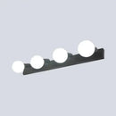 DecorBites™ 3/4-Head Bedroom Vanity Wall Sconce in Simple Metal Finish with Exposed Bulb - Black/White