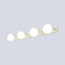 DecorBites™ 3/4-Head Bedroom Vanity Wall Sconce in Simple Metal Finish with Exposed Bulb - Black/White