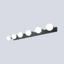DecorBites™ 3/4-Head Bedroom Vanity Wall Sconce in Simple Metal Finish with Exposed Bulb - Black/White