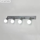 DecorBites™ 3/4-Head Bedroom Vanity Wall Sconce in Simple Metal Finish with Exposed Bulb - Black/White