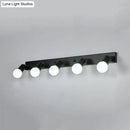 DecorBites™ 3/4-Head Bedroom Vanity Wall Sconce in Simple Metal Finish with Exposed Bulb - Black/White