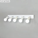 DecorBites™ 3/4-Head Bedroom Vanity Wall Sconce in Simple Metal Finish with Exposed Bulb - Black/White