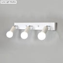 DecorBites™ 3/4-Head Bedroom Vanity Wall Sconce in Simple Metal Finish with Exposed Bulb - Black/White