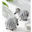 Modern black & white big belly zebra resin sculpture living room set