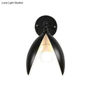 Modern black & white blooming bud wall light living room sconce