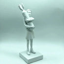 Modern black & white bomb hugger girl resin statue living room decor