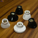 Modern black & white ceramic e27 lamp bulb holder for living room