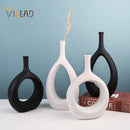 Modern black & white ceramic vase set living room decor