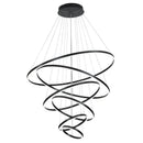 Modern black & white circle ring art chandelier staircase light