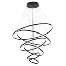 Modern black & white circle ring art chandelier staircase light