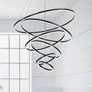 Modern black & white circle ring art chandelier staircase light
