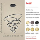 Modern black & white circle ring art chandelier staircase light
