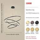 Modern black & white circle ring art chandelier staircase light