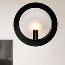 Modern black & white circle wall light bedroom sconce