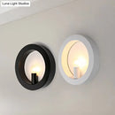 Modern black & white circle wall light bedroom sconce